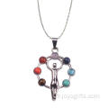 Pendule de guérison esprit Chakra pendentif bijoux en argent